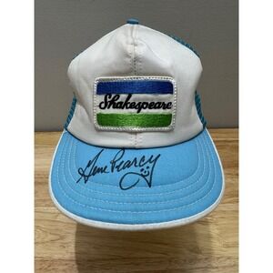 Vintage Shakespeare Fishing Trucker Hat Autographed Gene Pearcy L/XL USA Made